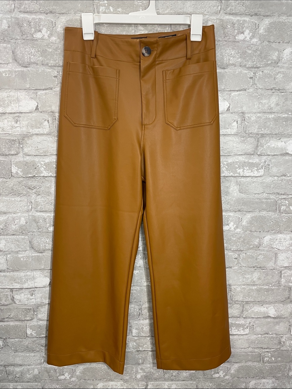 Anthropologie Maeve The Collette Vegan Leather Cropped Pants